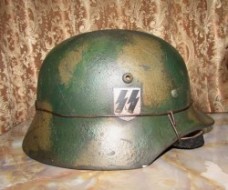 ナチスドイツ武装SSM35ヘルメットノルマンディーカモ、シェルのみ実物2
