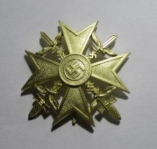 ナチスドイツ軍スパニッシュクロス、ゴールド、レプリカ