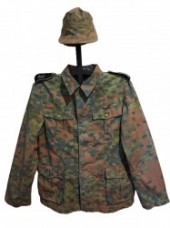 ナチスドイツ軍　武装SSプレーンツリー迷彩ジャケット+帽子　実物　極上品