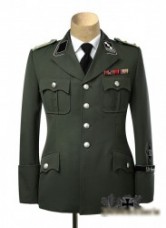 ナチスドイツ軍SD軍服、記章付き高級ギヤバジン