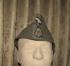 ナチスドイツ軍　武装SS兵用船形帽　実物
