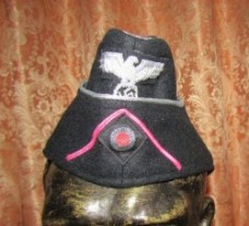 ナチスドイツ軍将校用船型帽Pz記章付き、エレール社、