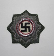 ナチスドイツ軍布製ジャーマンクロス、シルバー、フィールドグレイ、レプリカ