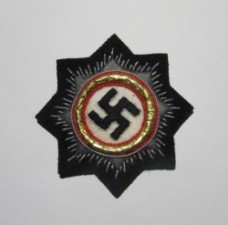 ナチスドイツ軍布製ジャーマンクロス、ゴールド、黒、レプリカ