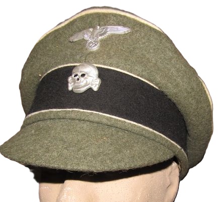 ナチスドイツ軍　武装SSクラッシュキャップ　実物　布ツバ製