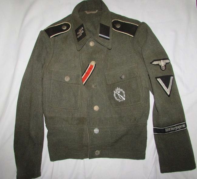 ナチスドイツ軍　武装SS、M44ヒトラーユーゲント師団軍服、実物