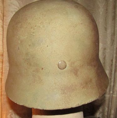 ナチスドイツ軍　アフリカ軍団ヘルメット　ダブルデカール　シェルのみ実物