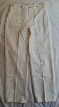 ナチスドイツ軍作業服、HBT生地、白、ズボン
