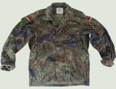 BWドイツ軍フレックカモ、トロピカル軍服上、夏用、中古極上品、サバゲー用品