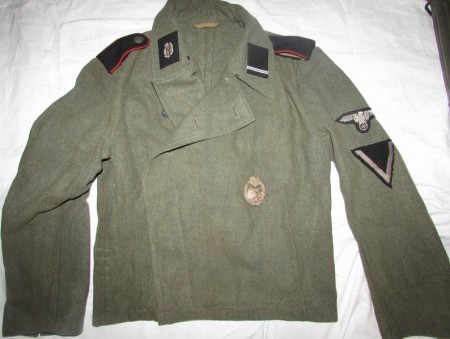 ナチスドイツ軍　武装SS髑髏師団突撃砲兵軍服、実物