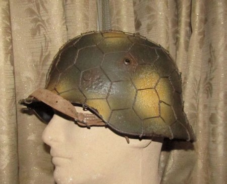 ナチスドイツ軍　M36迷彩ヘルメットネット付き　シェルのみ実物