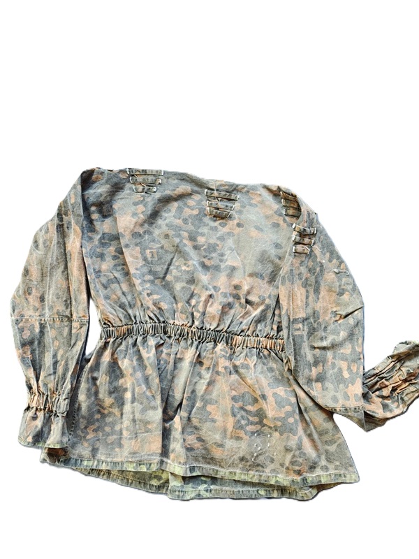 ナチスドイツ軍　武装SSプレーンツリー迷彩巣モック　実物