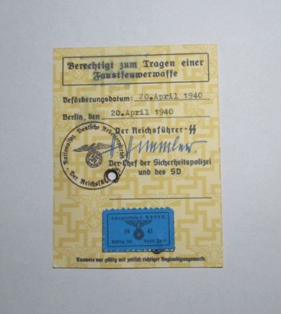 ナチスドイツ軍SD身分証明書