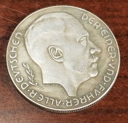 ヒトラーコイン、1938年、実物