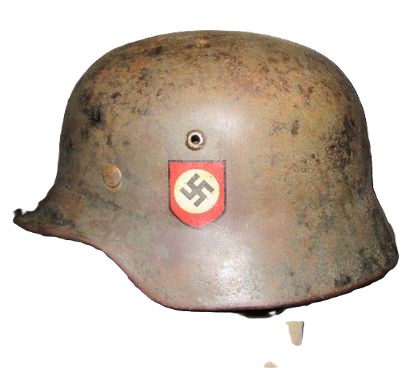 実物WWII ドイツ軍M35初期ヘルメット Wデカール コレクター向け