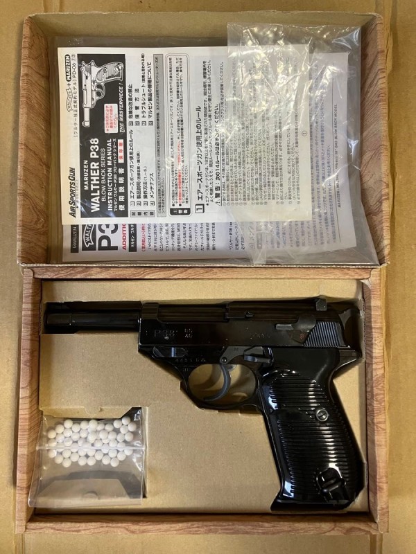 マルゼン　P38ブラックメタル　ブローバック　中古