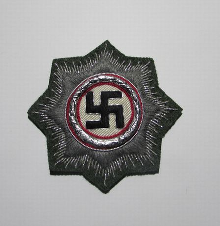 ナチスドイツ軍布製ジャーマンクロス、シルバー、フィールドグレイ、レプリカ