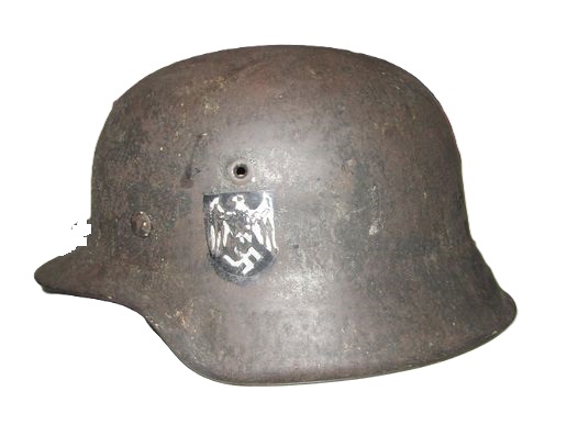 ナチスドイツ軍　シングルデカールM42ヘルメット　実物