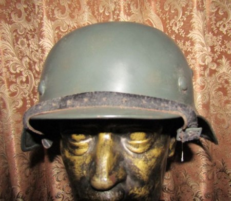 ナチス武装SSヘルメット実物、ダブルデカール、シェルのみ実物