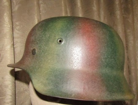 ナチスドイツ軍　三色迷彩M40ヘルメット　実物